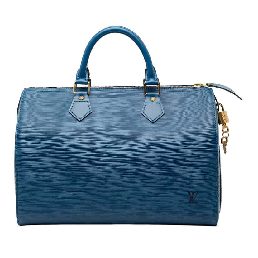 Louis Vuitton Epi Speedy 30 Blue Leather Good condition - Front View