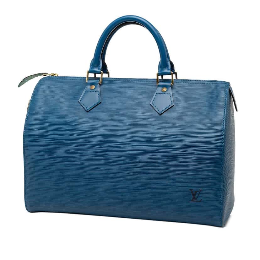 Louis Vuitton Epi Speedy 30 Blue Leather Good condition - Back View