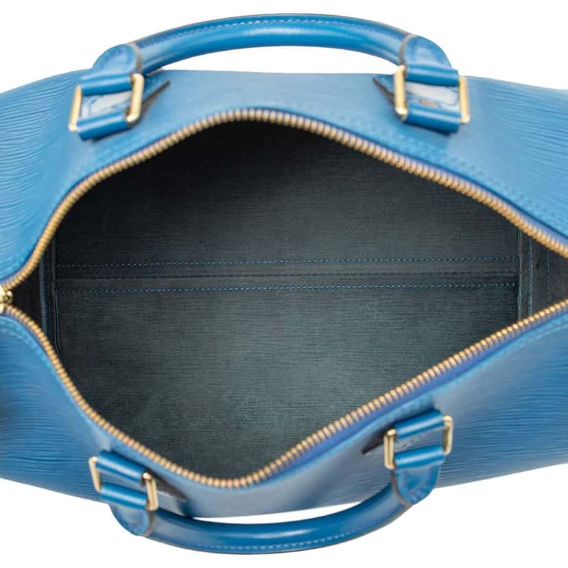 Louis Vuitton Epi Speedy 30 Blue Leather Good condition - Model View