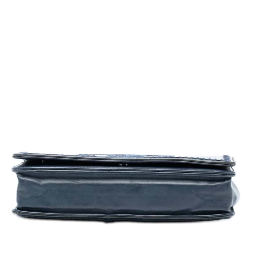 Chanel CC Patent Whipstitch Wallet On Chain Blue Leather Very good condition - Inside View