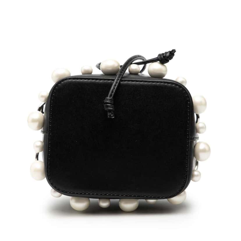 Fendi Mini Leather Pearl Mon Tresor Bucket Bag Black Leather Very good condition - Inside View