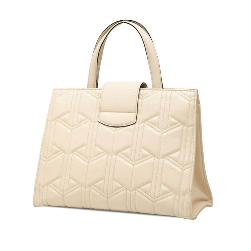 Gucci Quilted Leather Dionysus Web Satchel White Leather Very good condition - Back View