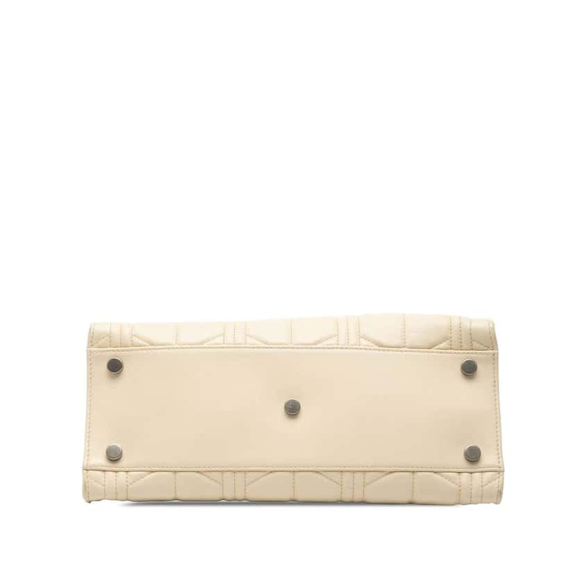 Gucci Quilted Leather Dionysus Web Satchel White Leather Very good condition - Inside View