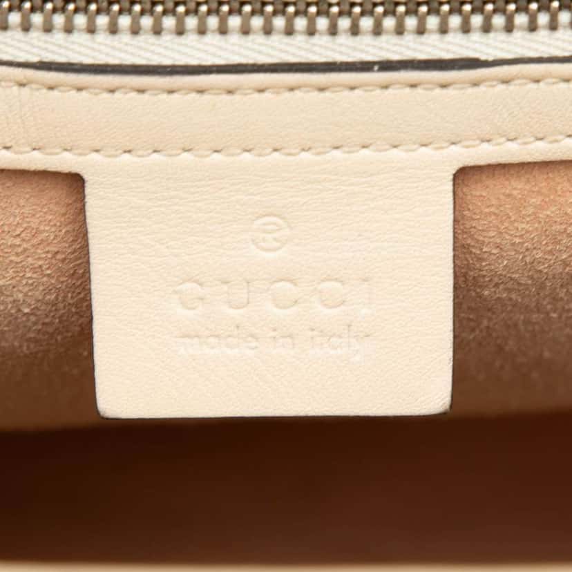 Gucci Quilted Leather Dionysus Web Satchel White Leather Very good condition - Box View