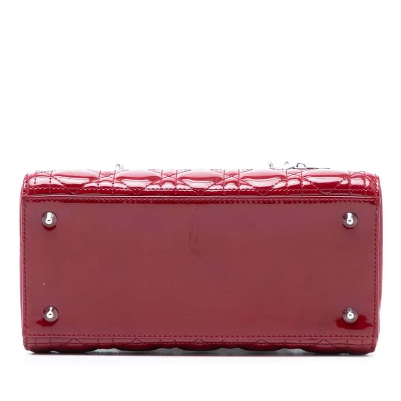 Dior Medium Patent Cannage Lady Dior Red Leather Very good condition - Inside View