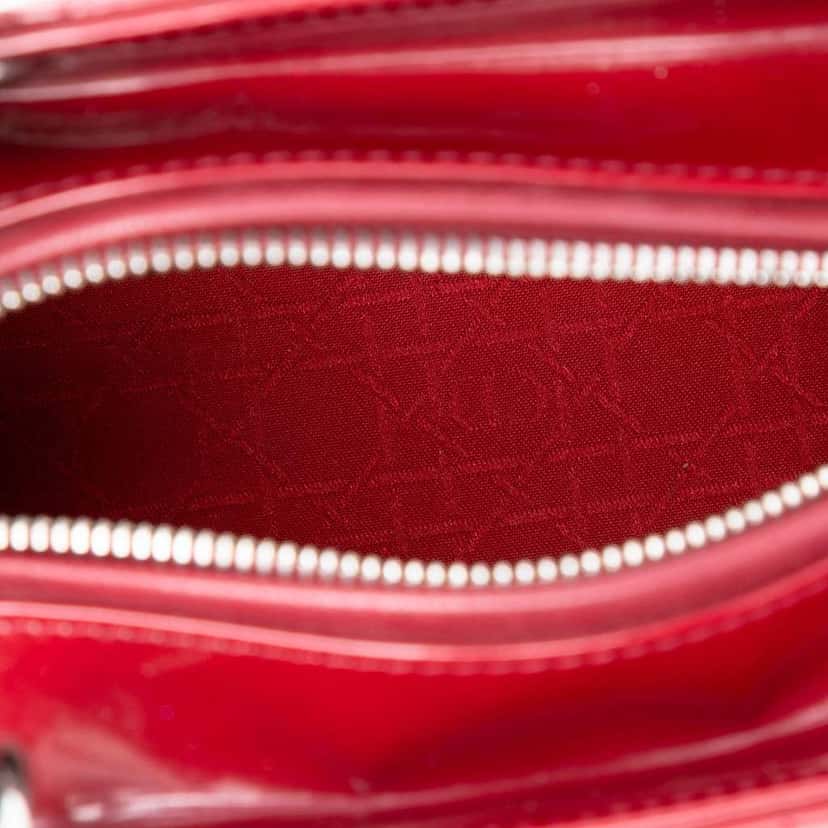Dior Medium Patent Cannage Lady Dior Red Leather Very good condition - Model View