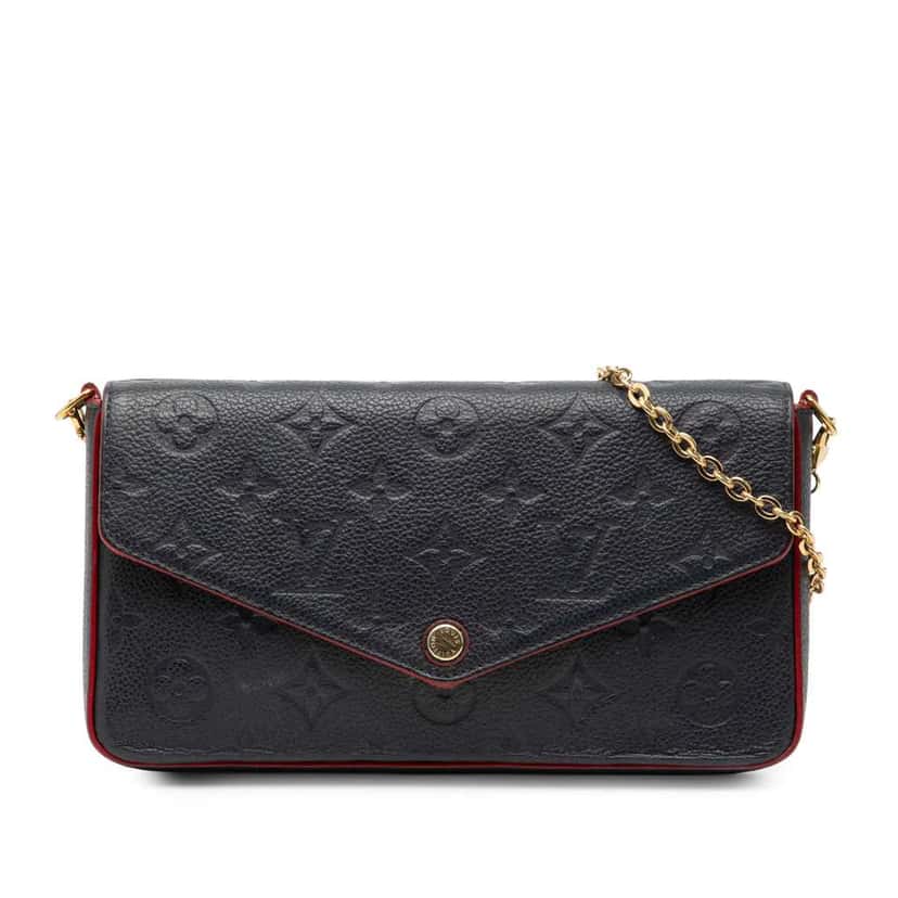 Louis Vuitton Monogram Empreinte Pochette Felicie Blue Leather Very good condition - Front View
