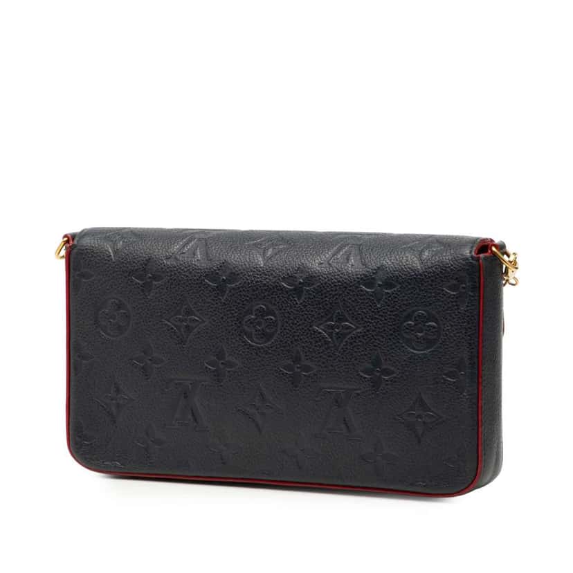Louis Vuitton Monogram Empreinte Pochette Felicie Blue Leather Very good condition - Back View