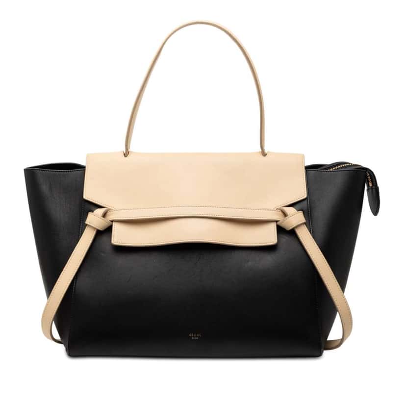 Celine Mini Bicolor Smooth Calfskin Belt Bag Black Leather Good condition - Front View