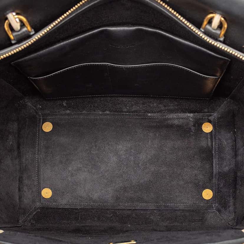 Celine Mini Bicolor Smooth Calfskin Belt Bag Black Leather Good condition - Model View