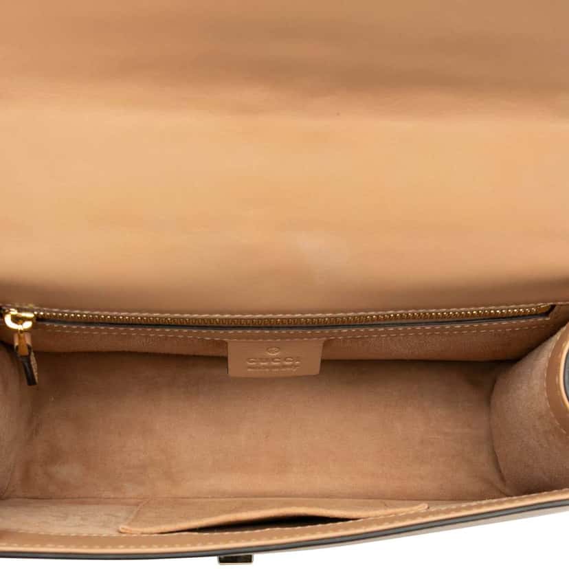 Gucci Small Calfskin Sylvie Satchel Brown Leather Good condition - Model View