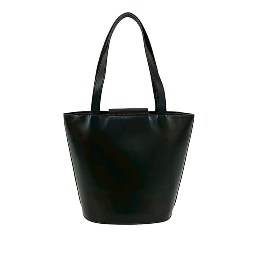 Salvatore Ferragamo Studded Leather Handbag Black Leather Good condition - Back View