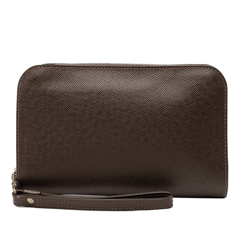 Louis Vuitton Taiga Pochette Baikal Brown Leather Good condition - Front View