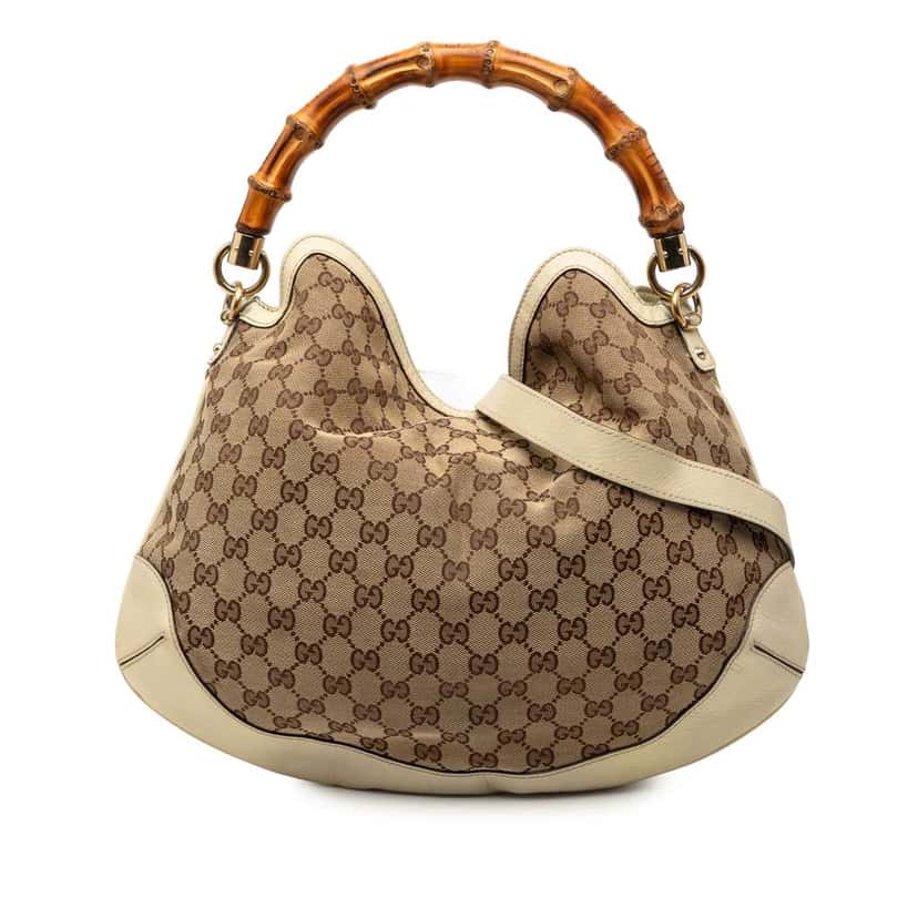 Gucci Medium GG Canvas Peggy Satchel Brown Canvas Very good condition - Front View