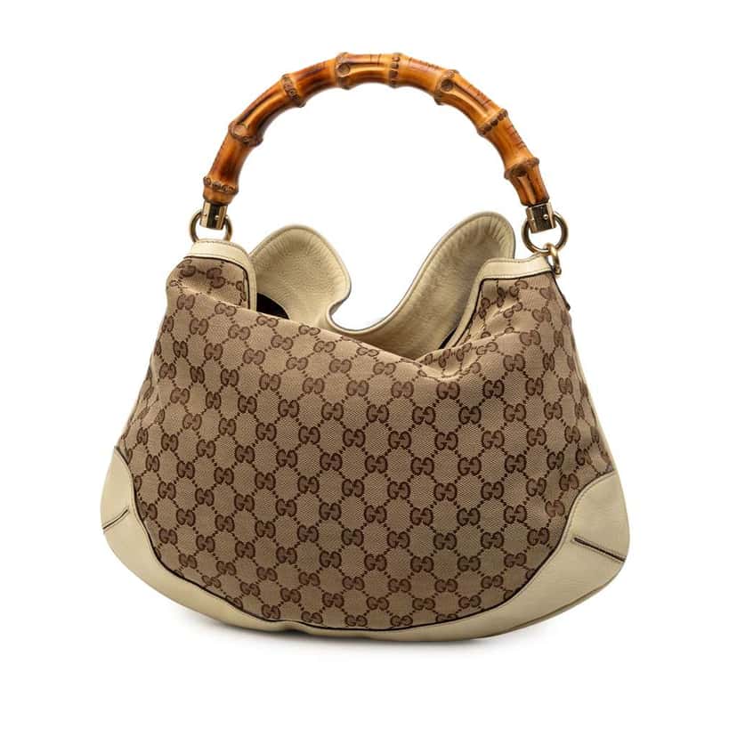 Gucci Medium GG Canvas Peggy Satchel Brown Canvas Very good condition - Back View