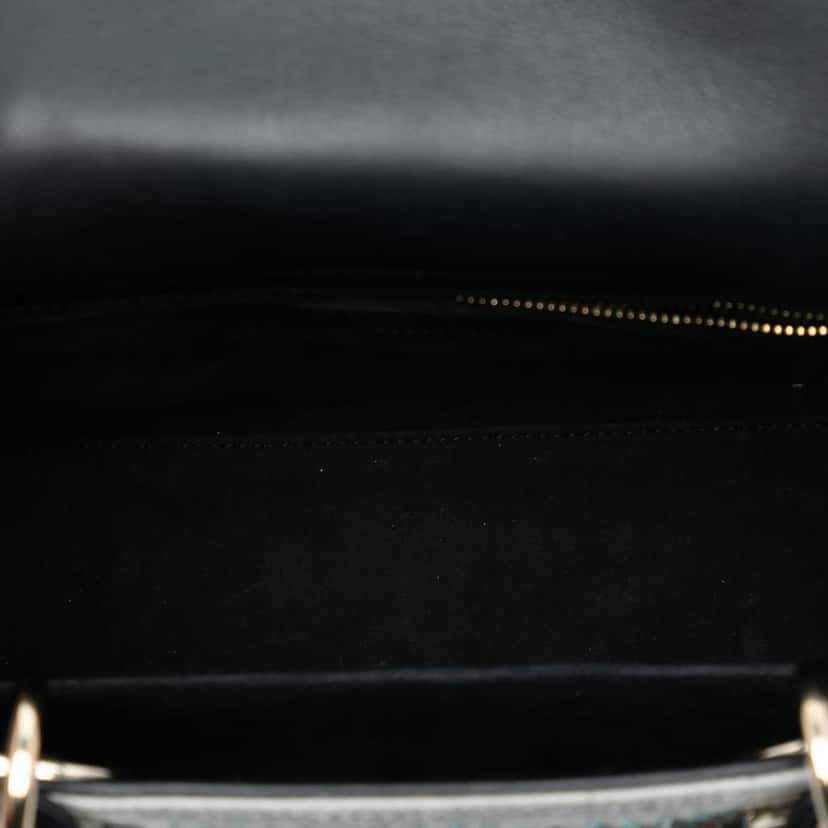 Dior Medium Canvas and Calfskin Beaded Embroidered Jardin De Minuit Lady Dior Grey Canvas Good condition - Model View