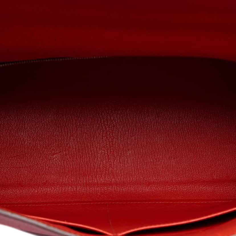 Hermès Clemence Kelly II Retourne 32 Orange Leather Fair condition - Model View