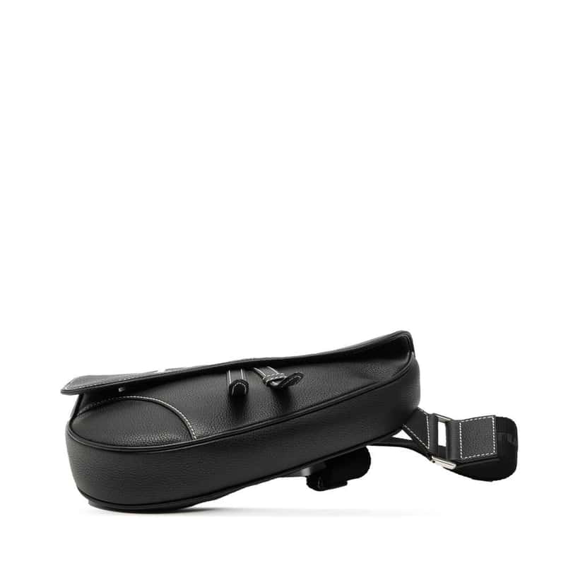 Dior Alex Foxton Grained Calfskin Saddle Bag Black Leather Good condition - Inside View