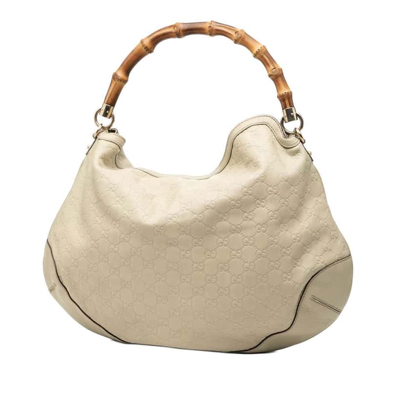 Gucci Guccissima Peggy Bamboo Satchel Brown Leather Good condition - Back View