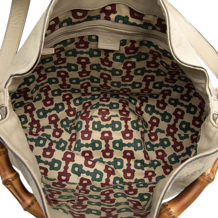 Gucci Guccissima Peggy Bamboo Satchel Brown Leather Good condition - Model View