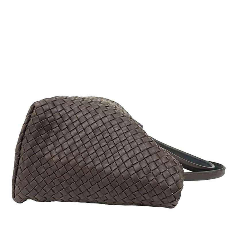 Bottega Veneta Medium Lambskin Intreccio Cabat Tote Brown Leather Good condition - Box View