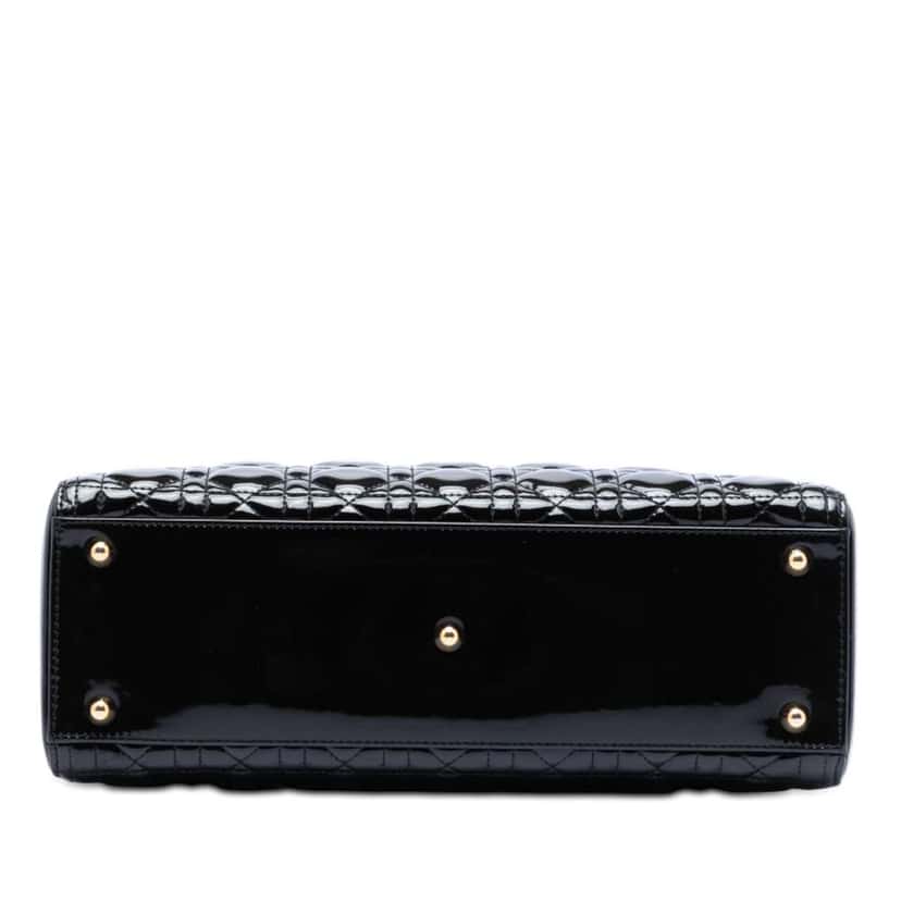 Dior Large Patent Cannage Lady Dior Black Leather Very good condition - Inside View