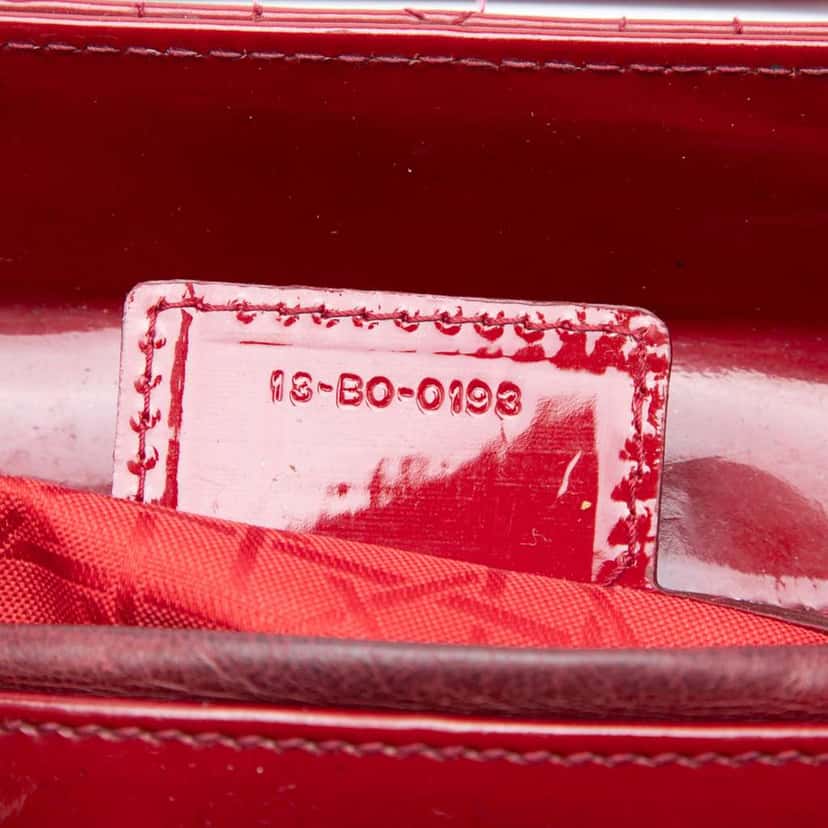 Dior Medium Patent Cannage Lady Dior Red Leather Very good condition - Box View