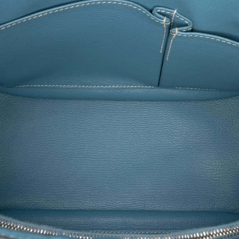 Hermès Clemence Jypsiere 28 Blue Leather Very good condition - Model View