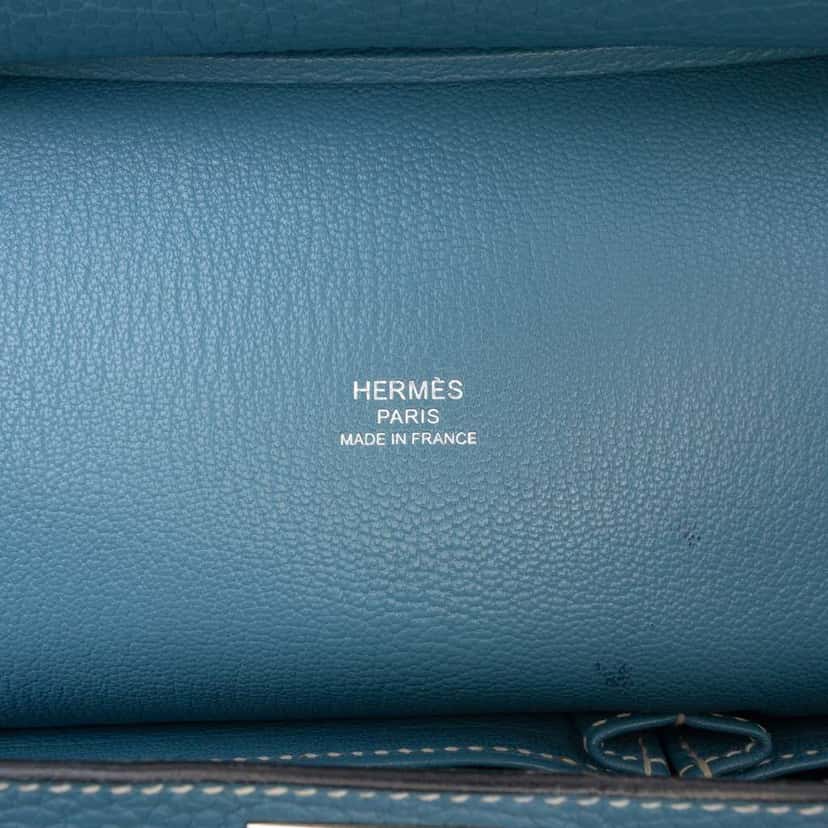 Hermès Clemence Jypsiere 28 Blue Leather Very good condition - Box View