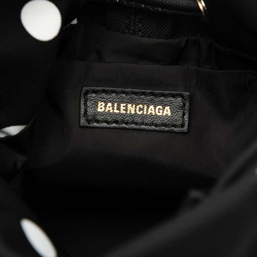 Balenciaga Nylon Dots Wheel XS Bucket Bag Black Good condition - Box View