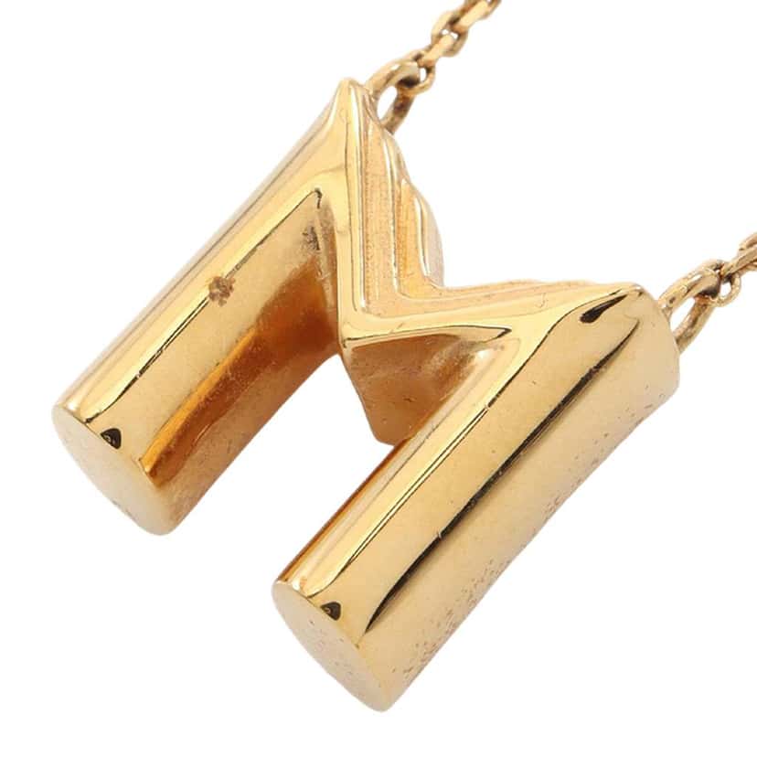 Louis Vuitton Gold Plated LV and Me Letter M Necklace Gold Metal Good condition - Inside View