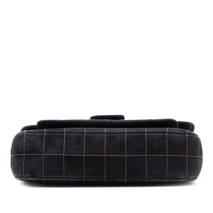 Chanel CC Choco Bar Suede Stitched Chain Flap Black Leather Very good condition - Inside View