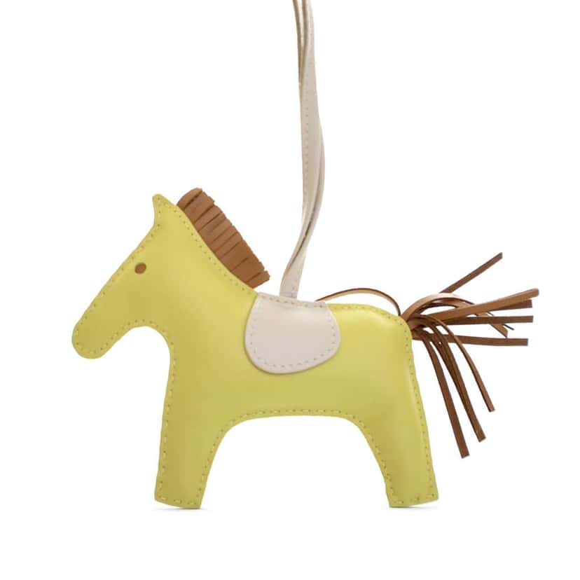 Hermès Milo Lambskin Grigri Rodeo Bag Charm MM Yellow Leather Good condition - Back View