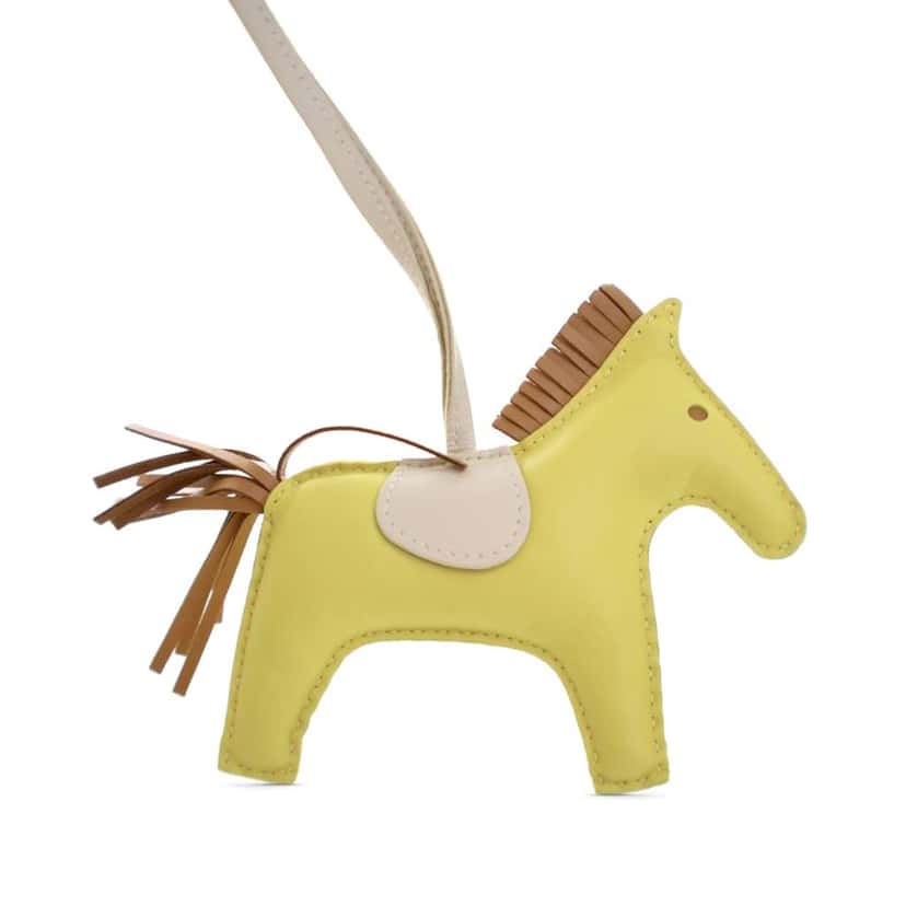 Hermès Milo Lambskin Grigri Rodeo Bag Charm MM Yellow Leather Good condition - Inside View