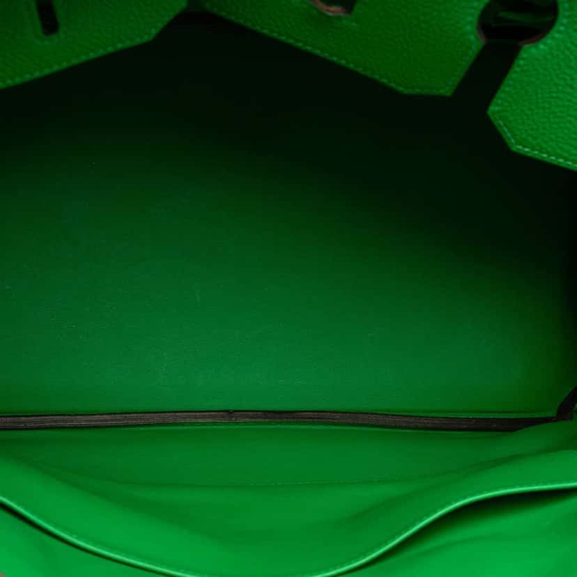 Hermès Togo and Swift Ghillies Birkin Retourne 35 Green Leather Good condition - Model View