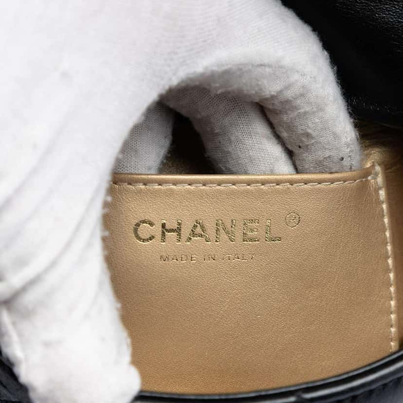 Chanel Mini CC Quilted Calfskin Multi Chain Single Flap Black Leather Very good condition - Box View