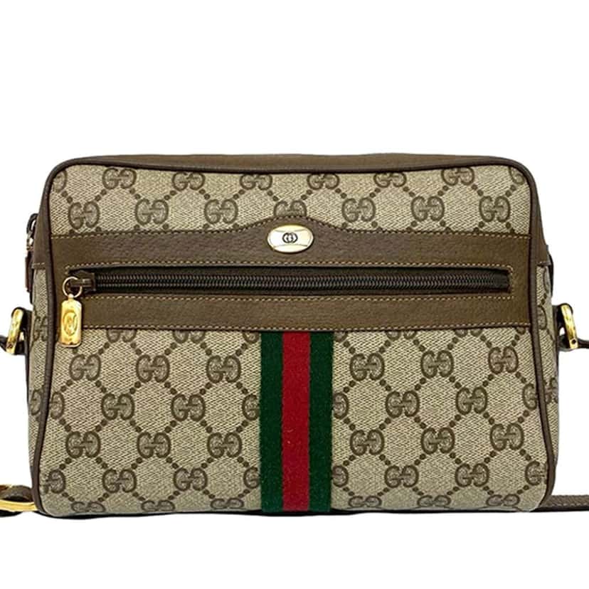 Gucci GG Supreme Web Crossbody Brown Canvas Good condition - Front View