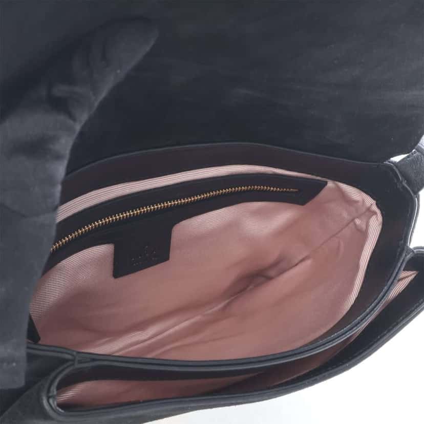 Gucci Medium Suede Arli Crossbody Black Leather Good condition - Box View