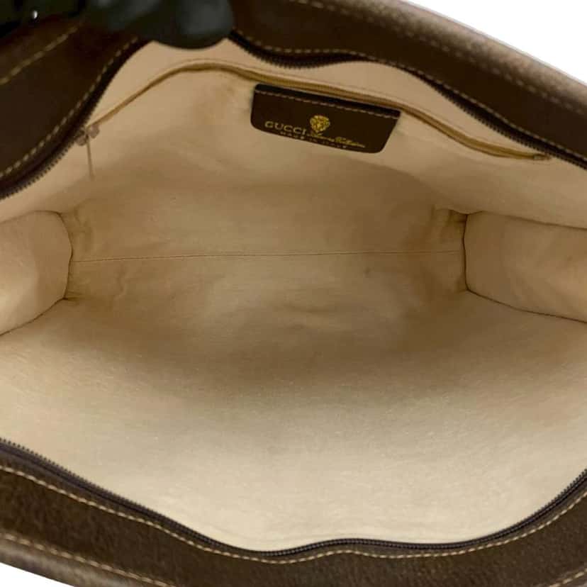 Gucci GG Supreme Web Tote Brown Canvas Good condition - Model View
