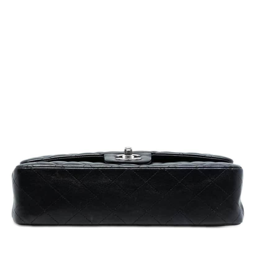 Chanel Medium Classic Lambskin Double Flap Black Leather Very good condition - Inside View