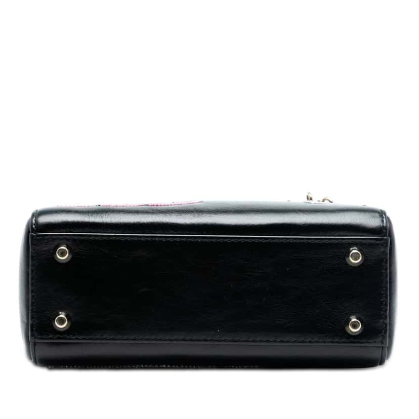 Dior Mini Calfskin Beaded Lady Dior Black Leather Very good condition - Inside View