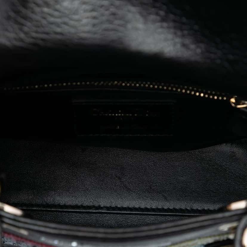 Dior Mini Calfskin Beaded Lady Dior Black Leather Very good condition - Model View
