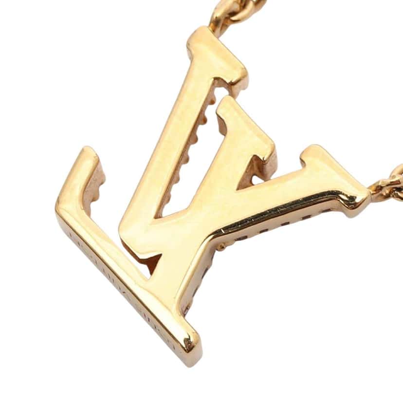 Louis Vuitton Gold Plated Crystal LV Iconic Necklace Gold Metal Good condition - Inside View