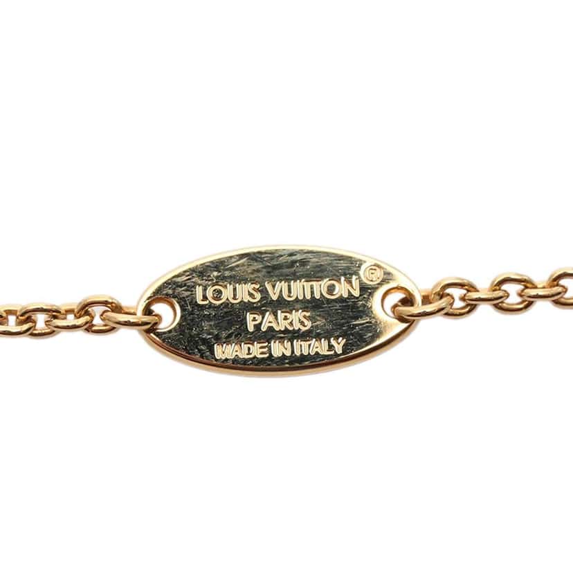 Louis Vuitton Gold Plated Crystal LV Iconic Necklace Gold Metal Good condition - Box View