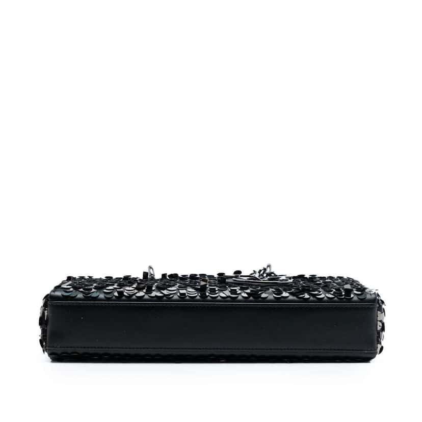 Dior Medium Calfskin Sequin Embellished Lady D Joy Black Leather Good condition - Inside View