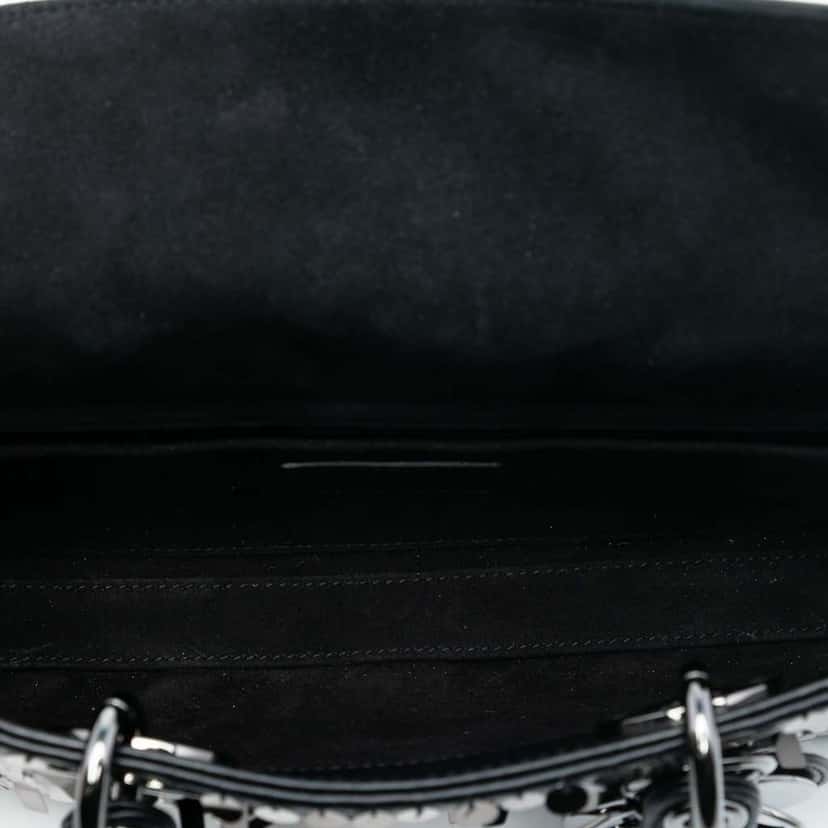 Dior Medium Calfskin Sequin Embellished Lady D Joy Black Leather Good condition - Model View