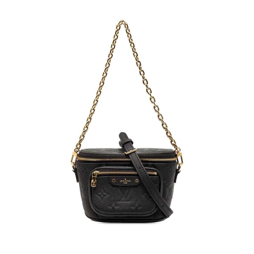 Louis Vuitton Monogram Empreinte Mini Bumbag Black Leather Very good condition - Front View