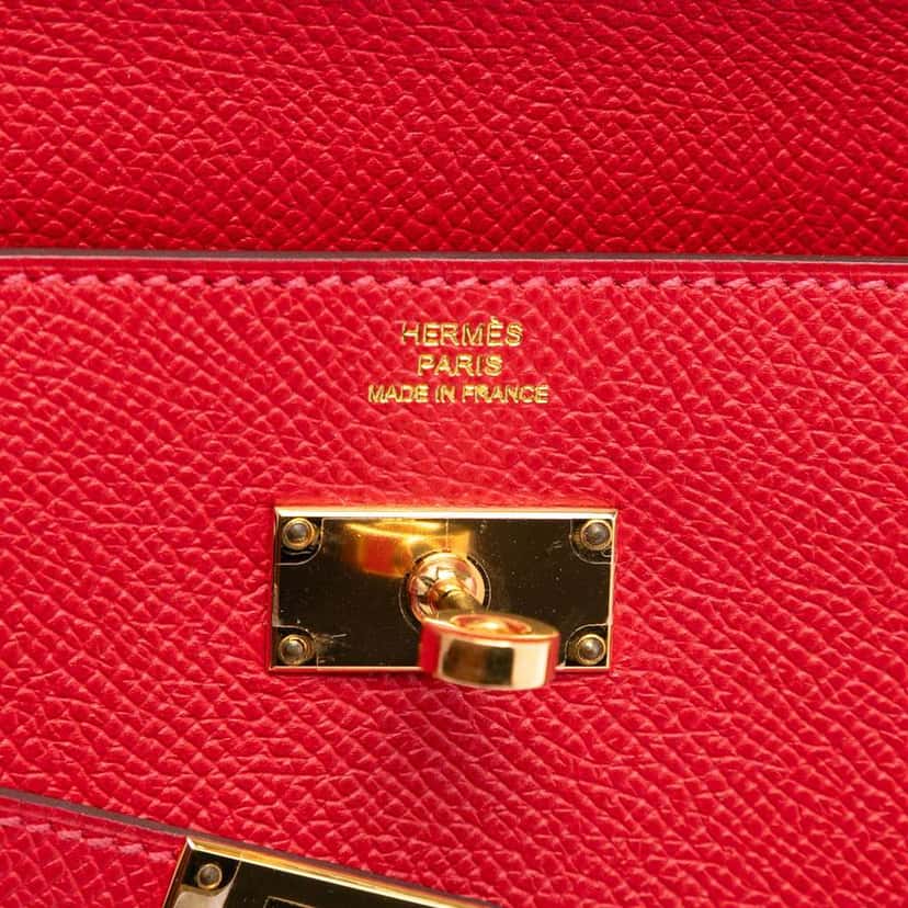 Hermès Epsom Kelly Longue Wallet long wallets Red Leather Fair condition - Box View