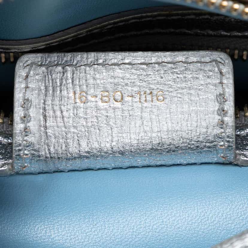 Dior Medium Calfskin Patch Embellished Lady Dior Silver Leather Good condition - Box View