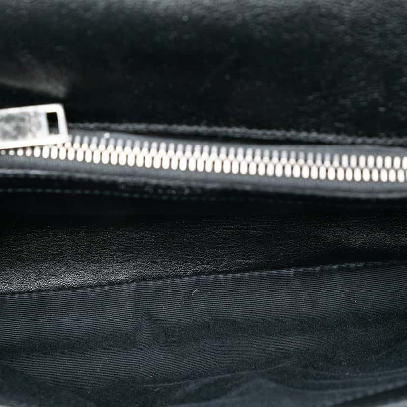 Saint Laurent Medium Chevron Sheepskin Monogram College Satchel Black Leather Very good condition - Model View